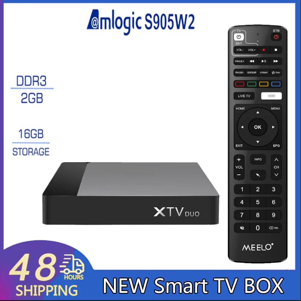  Ʈ ȵ̵ TV BOX XTV DUO Amlogic S905W2 2.4  5GHz  WiFi LAN 100M AV1 HDR 4K Ʈ HD ػ ̵ ÷̾, ǰ